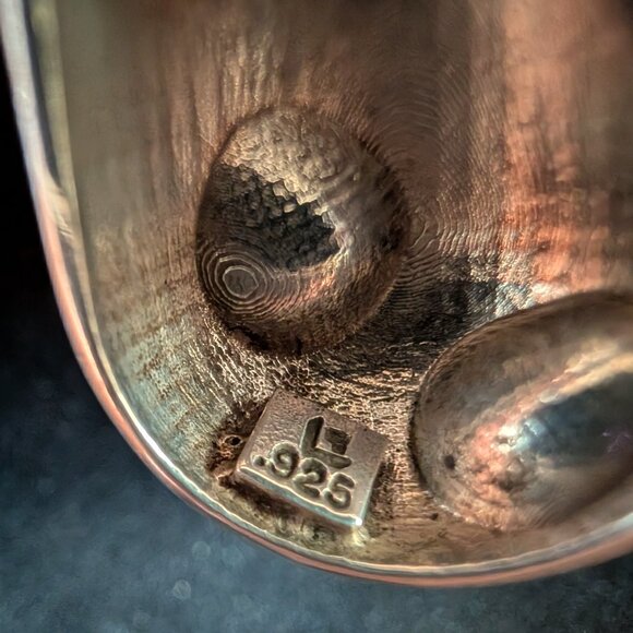 Vintage Sterling Silver Modernist Droplet Pendant - Picture 7 of 8